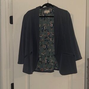 Skies Are Blue Hannah Modal Scuba Blazer in Light Grey XL